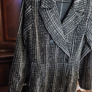 VENUS Black and White Plaid Jumpsuit